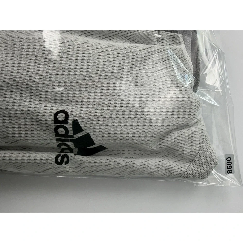 Adidas Hoodie Pullover Sweatshirt Gray White Colorblock‎ Fleece Lined Men's XL